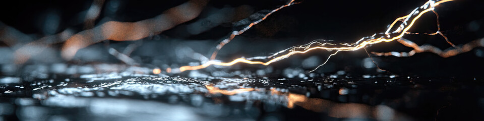 Abstract Glowing Energy Lines on Textured Surface