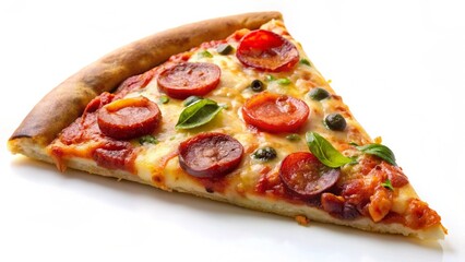 Tasty pepperoni pizza with mushrooms and olives.
