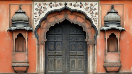 Ornate Archway Doorway With Intricate Floral Detailing