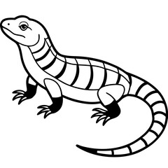 Savannah Monitor on white background