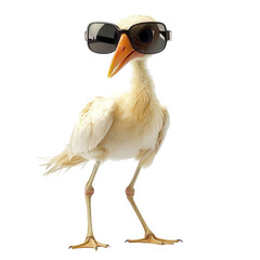 Obraz premium Hilarious Ibis Dancing While Wearing Oversized Sunglasses in a Playful and Fun Atmosphere