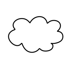 Linear raster hand drawn cloud drawing