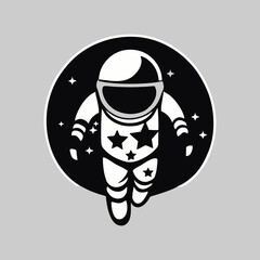 black and white astronout vector © azrina