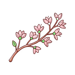 blossoming branch vector icon, spring vector illustration - simple illustration of blossoming branch perfect for logos, and spring -themed designs.
