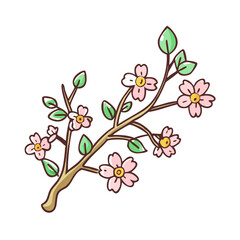 blossoming branch vector icon, spring vector illustration - simple illustration of blossoming branch perfect for logos, and spring -themed designs.