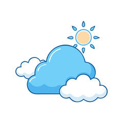 bright blue sky vector icon, spring vector illustration - simple illustration of bright blue sky perfect for logos, and spring -themed designs.