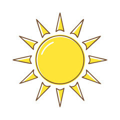 bright sunshine vector icon, spring vector illustration - simple illustration of bright sunshine perfect for logos, and spring -themed designs.