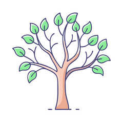 budding tree vector icon, spring vector illustration - simple illustration of budding tree perfect for logos, and spring -themed designs.