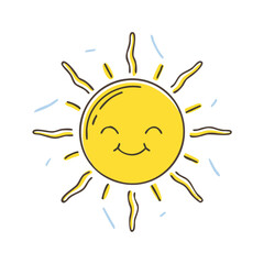 bright sunshine vector icon, spring vector illustration - simple illustration of bright sunshine perfect for logos, and spring -themed designs.