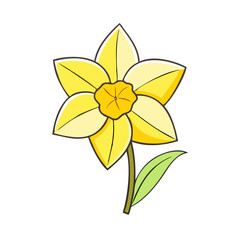 daffodil vector icon, spring vector illustration - simple illustration of daffodil perfect for logos, and spring -themed designs.