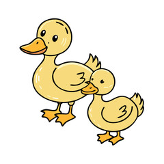 ducklings vector icon, spring vector illustration - simple illustration of ducklings perfect for logos, and spring -themed designs.