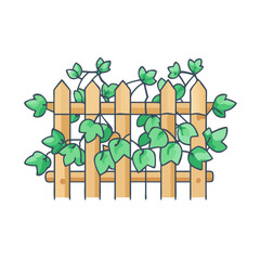 fence with ivy vector icon, spring vector illustration - simple illustration of fence with ivy perfect for logos, and spring -themed designs.