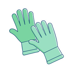 gardening gloves vector icon, spring vector illustration - simple illustration of gardening gloves perfect for logos, and spring -themed designs.