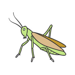 grasshopper vector icon, spring vector illustration - simple illustration of grasshopper perfect for logos, and spring -themed designs.