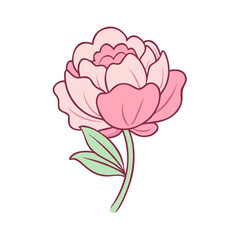 peony vector icon, spring vector illustration - simple illustration of peony perfect for logos, and spring -themed designs.
