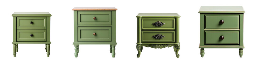 Elegant Vintage Green Wooden Bedroom Furniture Set with Drawer Storage  Antique style dresser...