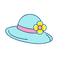 spring hat vector icon, spring vector illustration - simple illustration of spring hat perfect for logos, and spring -themed designs.