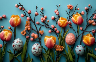 Spring Symphony: A Festive Display of Pastel Colors Accented with Red