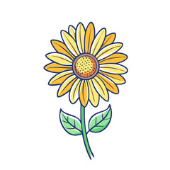 sunflower vector icon, spring vector illustration - simple illustration of sunflower perfect for logos, and spring -themed designs.