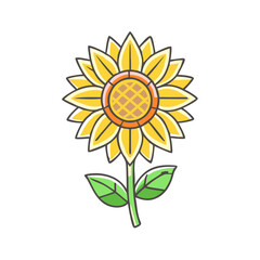 sunflower vector icon, spring vector illustration - simple illustration of sunflower perfect for logos, and spring -themed designs.