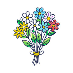 wildflower bouquet vector icon, spring vector illustration - simple illustration of wildflower bouquet perfect for logos, and spring -themed designs.