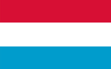 Luxembourg flag. Red, white and blue symbol of national pride and cultural heritage. Close-up. Design for printing, souvenirs, gifts, important events and holidays, web design.