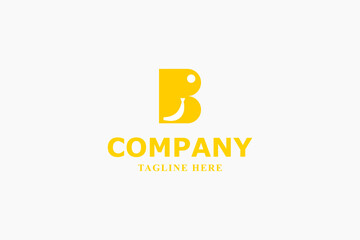 letter b banana modern logo design