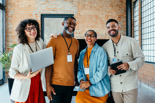 Team of business people enjoying a moment of laughter
