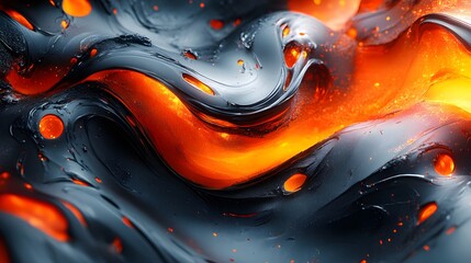 Abstract Liquid Metal Background Embellished with Enchanting Halloween Ornaments Exploring Playful Mysteries