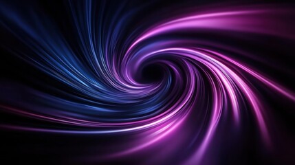Abstract swirling vortex of purple and blue light