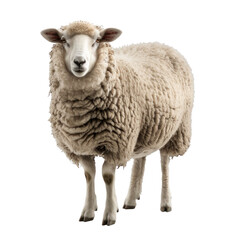 Fototapeta premium Realistic Isolated Sheep on Clean transparent background for Agricultural and Farm Imagery