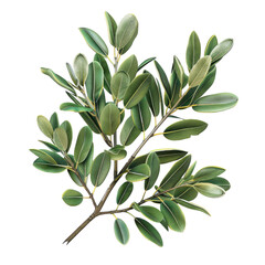 Obraz premium Photorealistic Isolated Laurestine Leaves on Clean transparent background for Nature and Botanical Projects