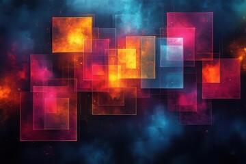 generative art complex geometric pattern with interconnected shapes and mathematical precision in vibrant color palette using computational algorithms