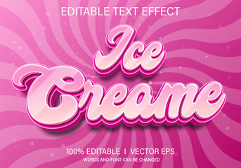 ice creame vector text effect with modern style design