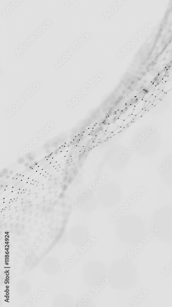 Aufkleber Minimalist Molecular Network Structure with Hexagonal Pattern