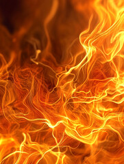 Abstract Fiery Orange and Gold Flames Background Texture