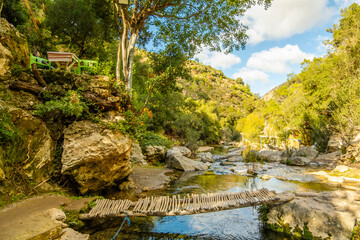 Beautiful Waterfalls Akchour in Chefchaouen, Morocco