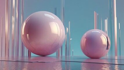 A surreal abstract design blending geometric patterns with soft, ethereal light. Use a palette of pastel gradients, including soft pinks, blues, and lavenders, with subtle transparency effects.