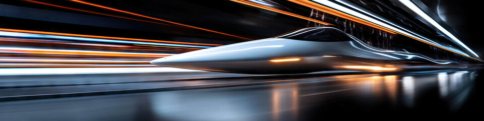 Fototapeta premium High-Speed Train in Motion within Tunnel