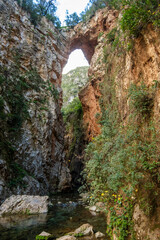 God's Bridge in Akchour Waterfalls, Morocco, North Africa