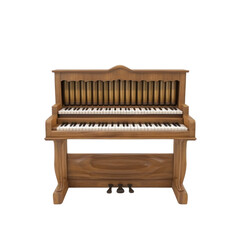 Fototapeta premium Isolated Photorealistic Organ on Clean transparent background with Detailed Wood Finish and Classic Keyboard Design