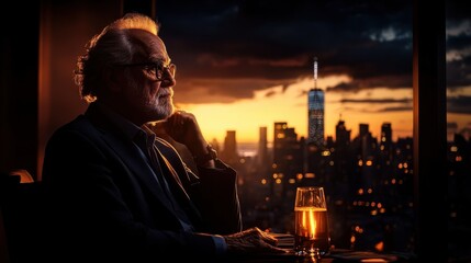 An awe-inspiring landscape of a vibrant sunset over a serene lake, edged with lush pink flora, capturing the beauty of nature and peacefulness.