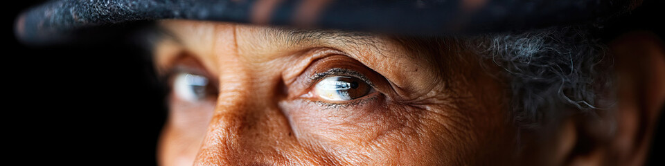 Close-up Photograph of Elderly Woman's Eyes and Face
