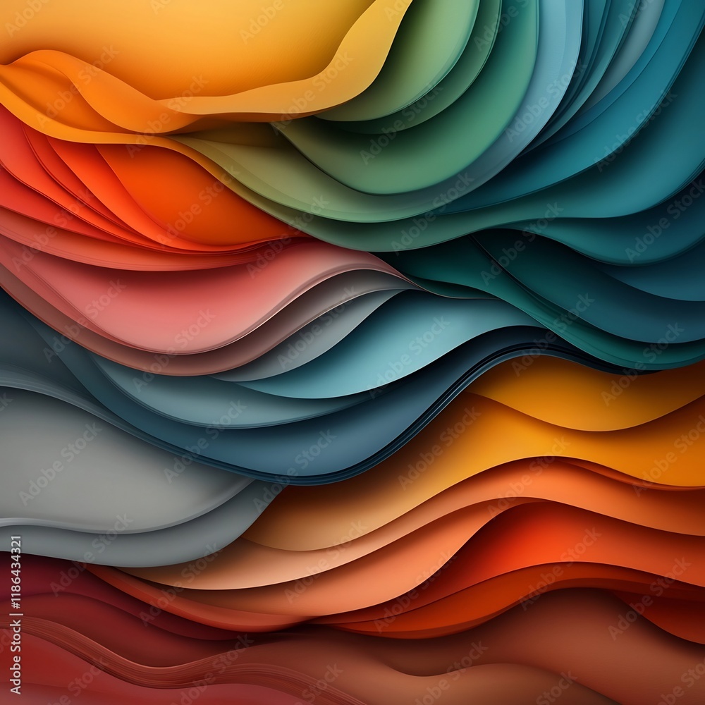 Poster shimmering prismatic abstract backdrop with undulating hypnotic and kaleidoscopic patterns that crea
