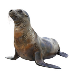 Naklejka premium Realistic Sea Lion on a Clean transparent background Capturing Detail and Texture in Photorealistic Style