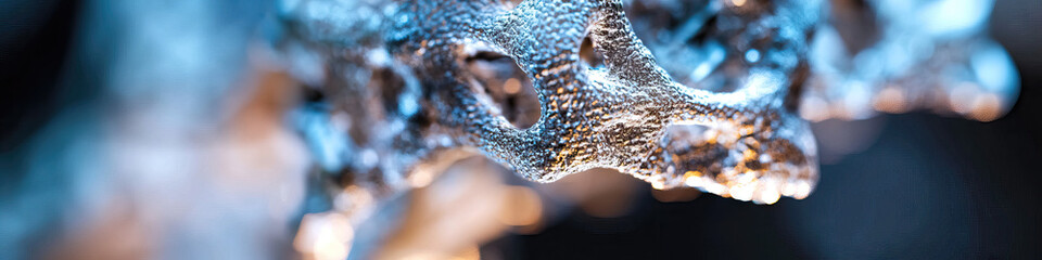 Close-up of a Porous Metallic Structure