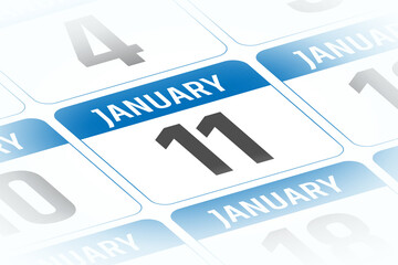 11 January calendar day vector illustration