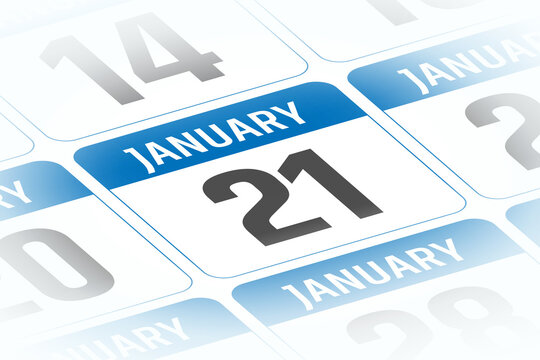 21 January calendar day vector illustration