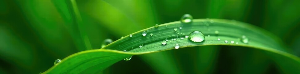 Water droplets clinging to sugar cane leaf delicate, fresh, cling,