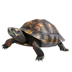 Obraz premium Photorealistic Turtle Isolated on Clean transparent background with Detailed Shell and Texture Features